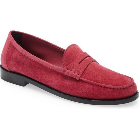Saint Laurent YSL Logo Monogram Men's Red Suede Loafer "Le Loafer" 10 US… - Picture 1 of 6